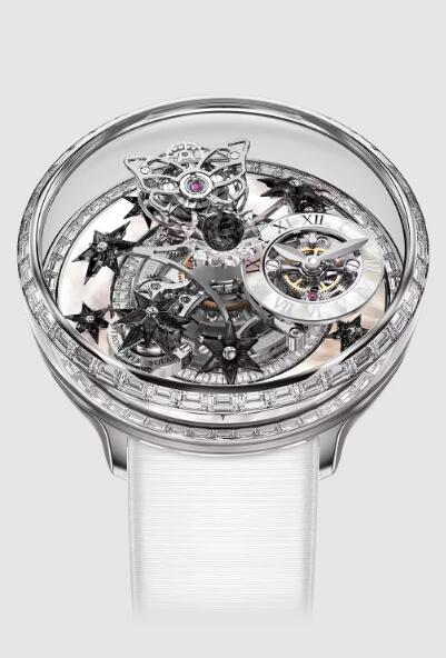 Jacob & Co AF321.30.BC.UA.A Fleurs De Jardin WHITE GOLD AND WHITE DIAMONDS WITH BLACK SAPPHIRES replica watch